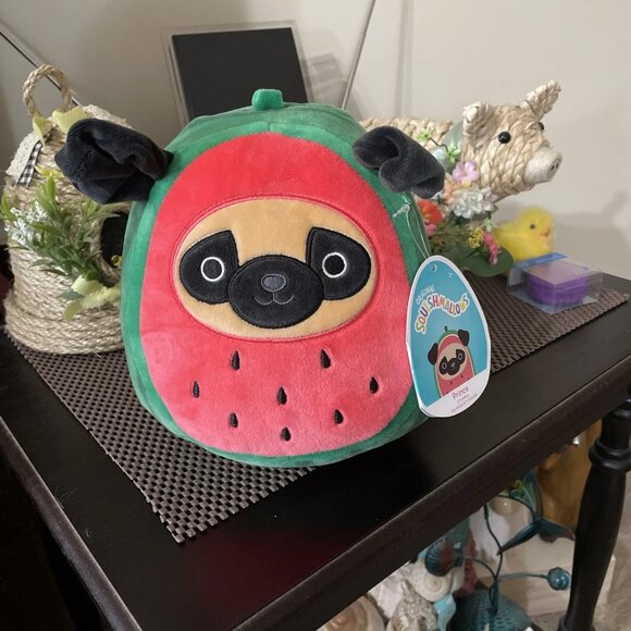 Squishmallows 8-Inch Prince The Watermelon Pug Dog - NWT - Picture 1 of 3